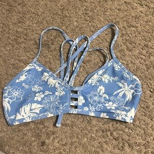 Periwinkle beachy print bikini top from jolyn (tie back)